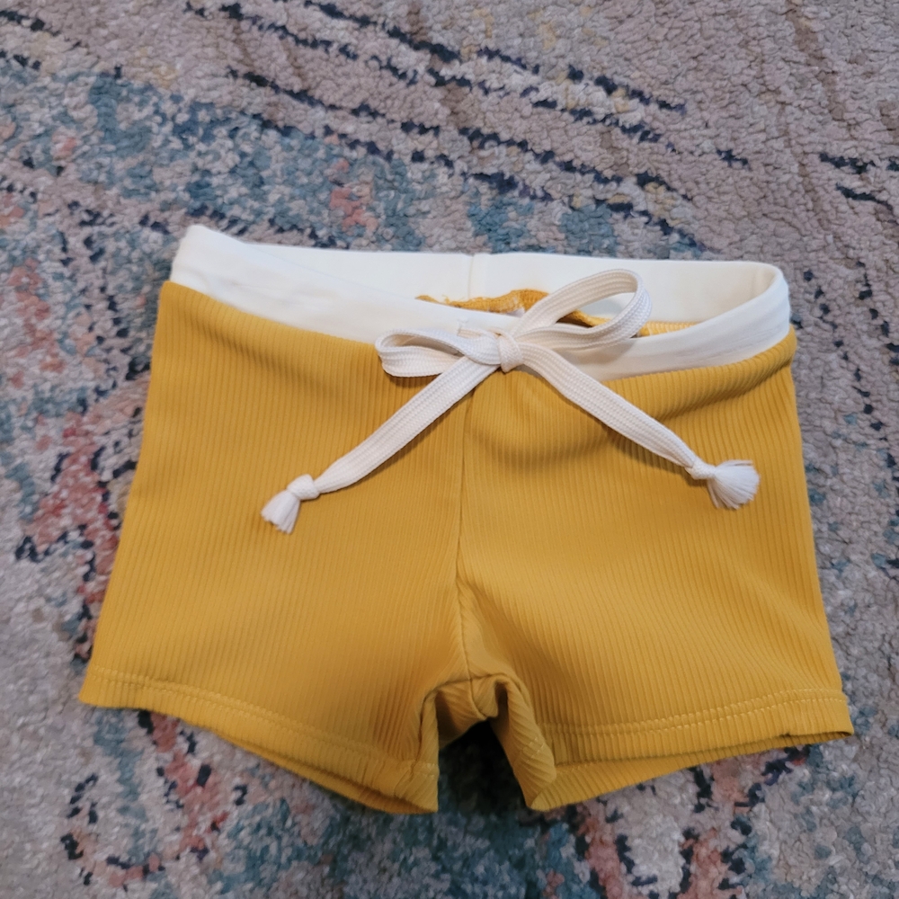 Boys Forever French 12-18 Months Yellow Swim Trunks Board Shorts Caitlyn Neier